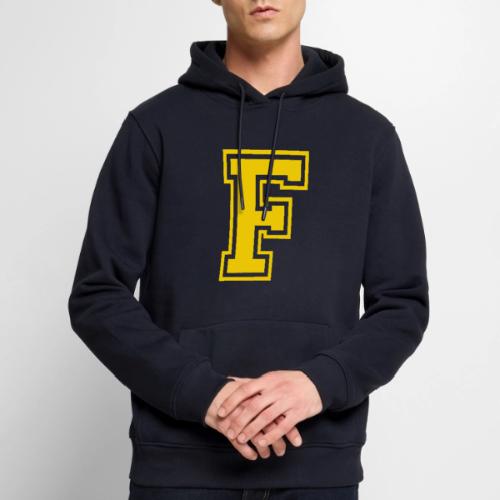 Letter F – Capital Athletic Alphabet Monogram - Men's Premium Hoodie