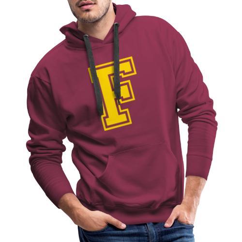 Letter F – Capital Athletic Alphabet Monogram - Men's Premium Hoodie