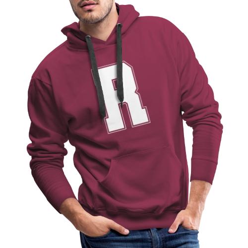 White Letter R – Varsity Alphabet Monogram - Men's Premium Hoodie