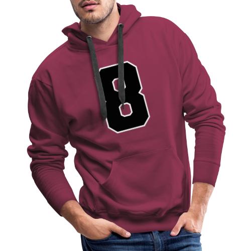 Varsity Number 8 College Style - Men's Premium Hoodie