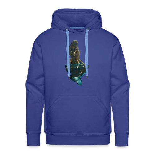 Midnight Mermaid on a rock - Men's Premium Hoodie