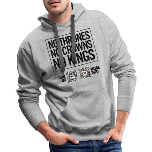 No Thrones (black, front-facing) - Men's Premium Hoodie