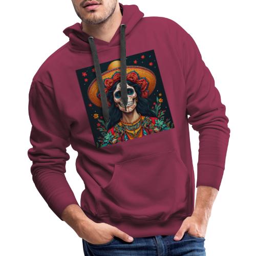 Charra Skull Art | Traditional Mexican Design - Men's Premium Hoodie