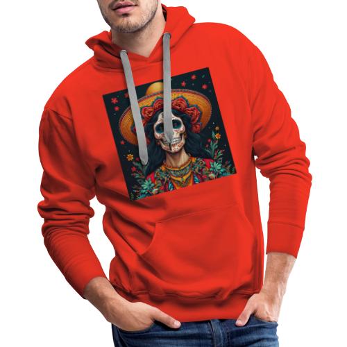 Charra Skull Art | Traditional Mexican Design - Men's Premium Hoodie