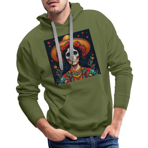 Charra Skull Art | Traditional Mexican Design - Men's Premium Hoodie