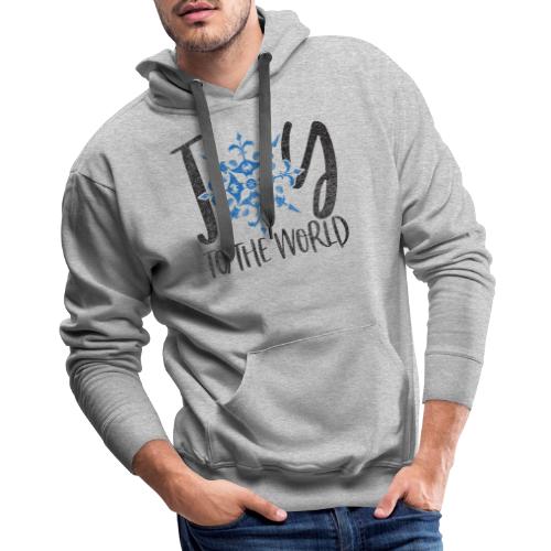 Coastal Christmas Joy to the World Snowflake - Men's Premium Hoodie