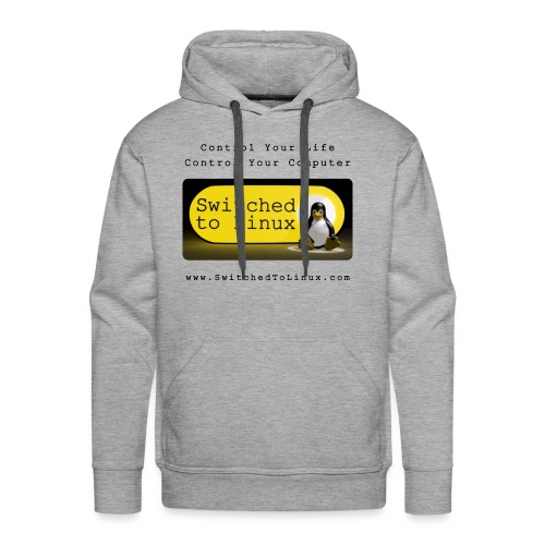 Switched to Linux Logo with Black Text - Men's Premium Hoodie