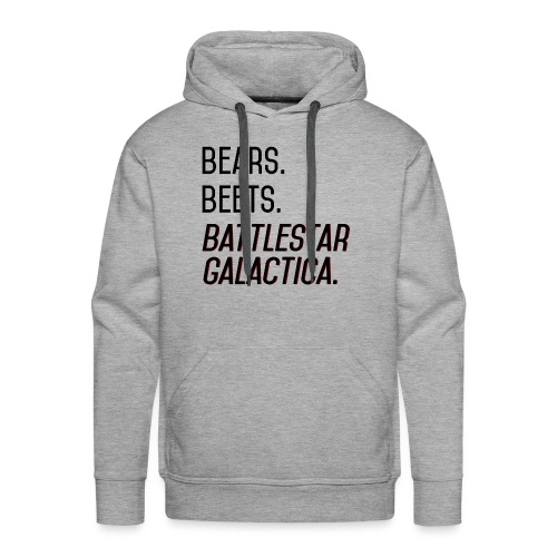 Bears. Beets. Battlestar Galactica. (Black & Red) - Men's Premium Hoodie