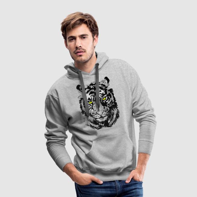 Gray Tiger Head Drawing - Black and white Tiger
