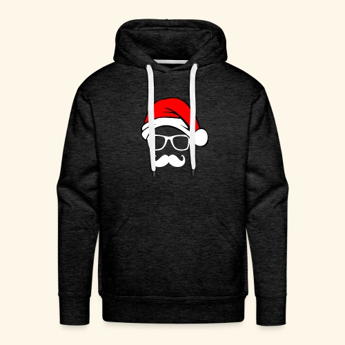 Santa with Geek and Mustache - Men's Premium Hoodie