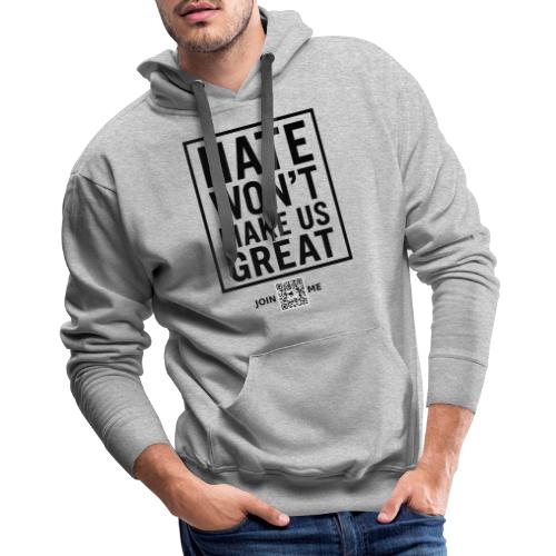 Hate (black, front-facing) - Men's Premium Hoodie