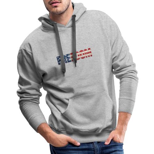 Freedom American Flag Distressed Patriotic Shirt - Men's Premium Hoodie