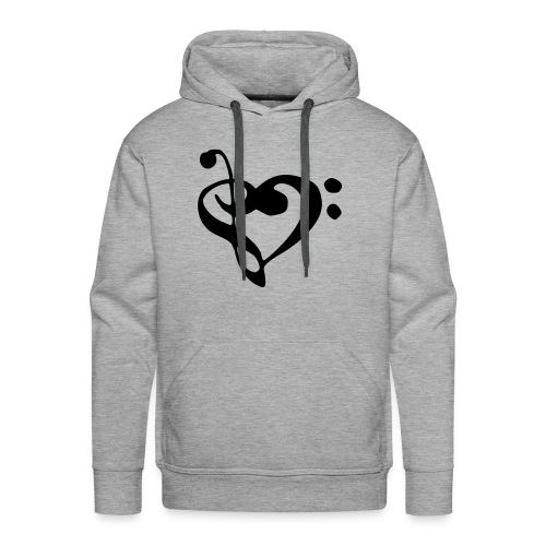 musical note with heart - Men's Premium Hoodie