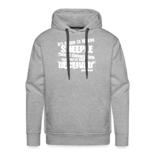 Sheeple Mark Twain White Lettering - Men's Premium Hoodie