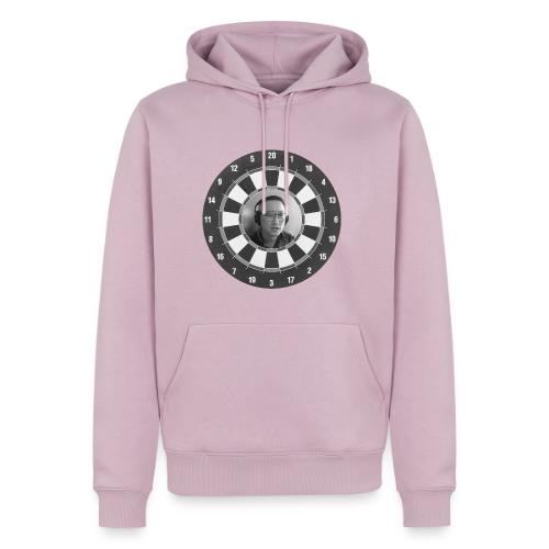 Producer Jay on Dartboard with Fusco Show back - Men's Premium Hoodie