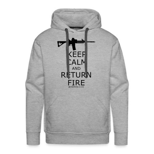 KEEP CALM RETURN FIRE BLACK - Men's Premium Hoodie
