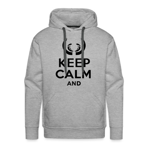 keep_calm_and_wild_boar_text - Men's Premium Hoodie