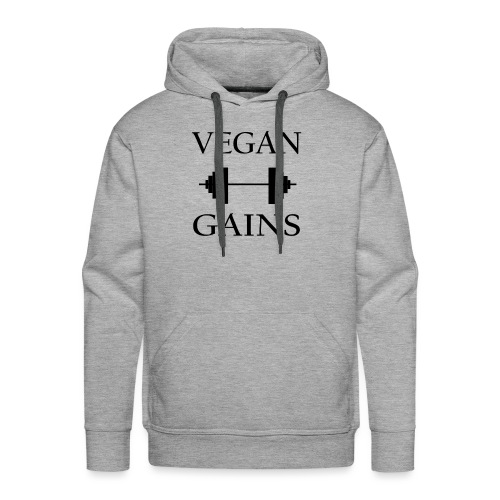Vegan Gains in black font - Men's Premium Hoodie