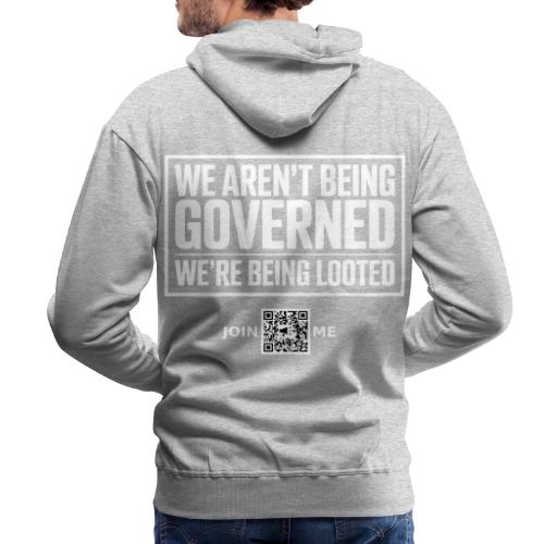 Looted (white, back-facing) - Men's Premium Hoodie