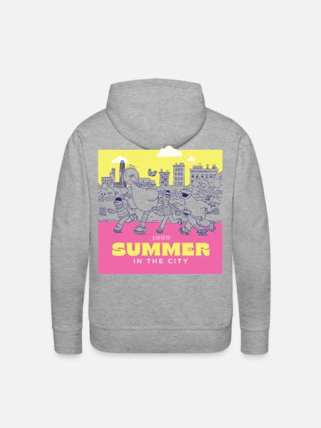 Sesame Street Design 1969 Summer In The City - Men's Premium Hoodie - heather grey