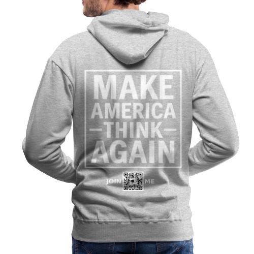 Think (white, back-facing) - Men's Premium Hoodie