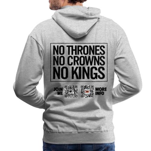 No Thrones (black, back-facing) - Men's Premium Hoodie