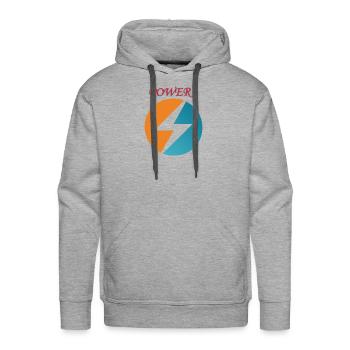 Power - Men's Premium Hoodie - heather grey - Front - Liam (192cm)