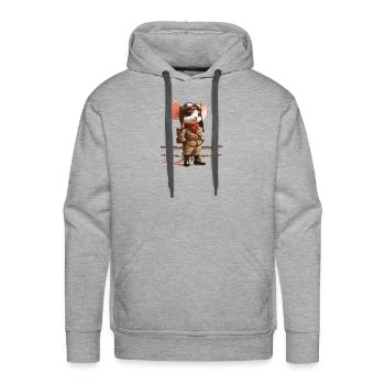 Cute Mouse Pilot - Men's Premium Hoodie - heather grey - Front - Liam (192cm)