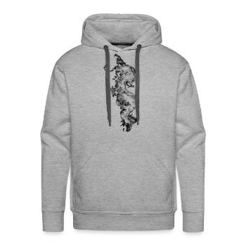 abstract - Men's Premium Hoodie - heather grey - Front - Liam (192cm)