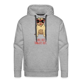 Sun s Out Tongues Out - Men's Premium Hoodie - heather grey - Front - Liam (192cm)