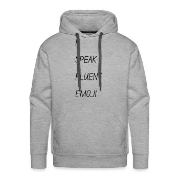 I SPEAK FLUENT IMOJI - Men's Premium Hoodie - heather grey - Front - Liam (192cm)