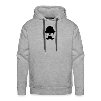 mustache with Eyeglasses - Men's Premium Hoodie - heather grey - Front - Liam (192cm)