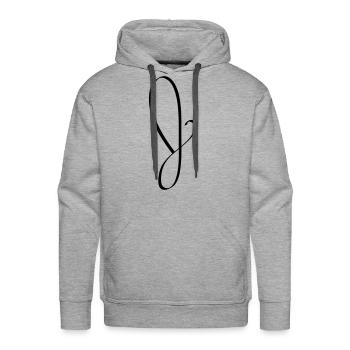 J or G - Men's Premium Hoodie - heather grey - Front - Liam (192cm)