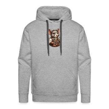 Cute Mouse Craftsman - Men's Premium Hoodie - heather grey - Front - Liam (192cm)