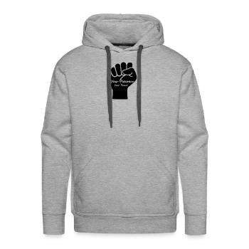 power - Men's Premium Hoodie - heather grey - Front - Liam (192cm)