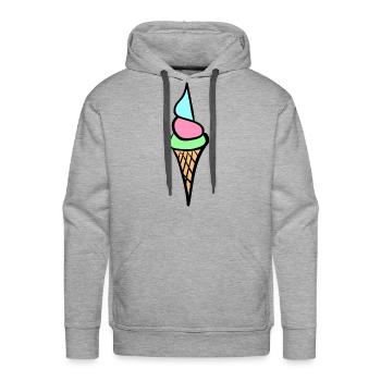 Ice Cream - Men's Premium Hoodie - heather grey - Front - Liam (192cm)