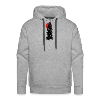 Pine Tree Sunset - Men's Premium Hoodie - heather grey - Front - Liam (192cm)