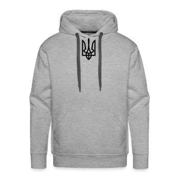 Ukraine Coat of Arms - Men's Premium Hoodie - heather grey - Front - Liam (192cm)