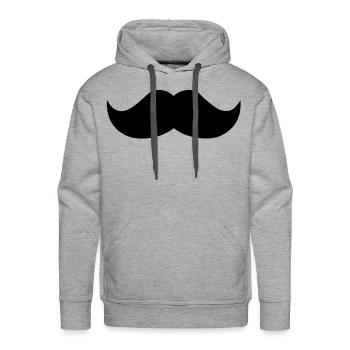 Mustache - Men's Premium Hoodie - heather grey - Front - Liam (192cm)