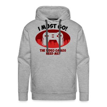 Gaming Gaming Gaming Gaming Gaming Gaming Gaming - Men's Premium Hoodie - heather grey - Front - Liam (192cm)