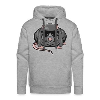 rat - Men's Premium Hoodie - heather grey - Front - Liam (192cm)