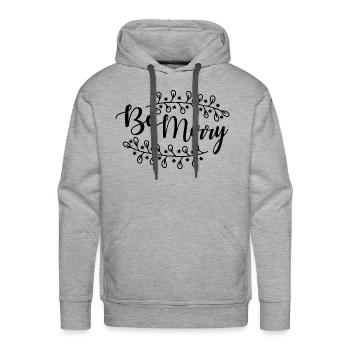 Be merry - Men's Premium Hoodie - heather grey - Front - Liam (192cm)