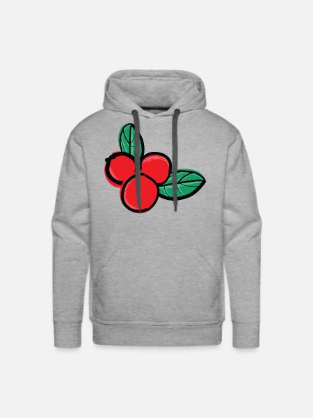 lingonberries berry fruit - Men's Premium Hoodie - heather grey