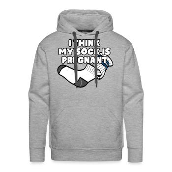 I Think My Sock Is Pregnant - Men's Premium Hoodie - heather grey - Front - Liam (192cm)