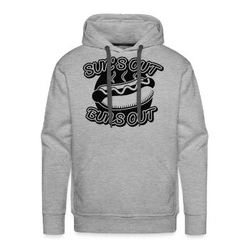 Sun s Out Buns Out - Men's Premium Hoodie - heather grey - Front - Liam (192cm)