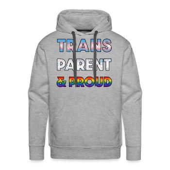 Trans Parent Proud - Men's Premium Hoodie - heather grey - Front - Liam (192cm)