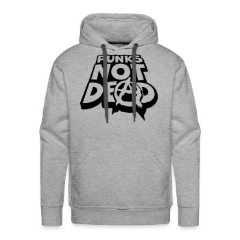 punks not dead quote - Men's Premium Hoodie - heather grey - Front - Liam (192cm)