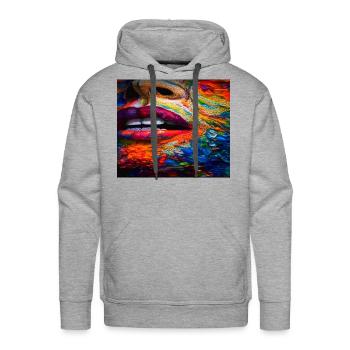 BEAUTIFUL FACE - Men's Premium Hoodie - heather grey - Front - Liam (192cm)