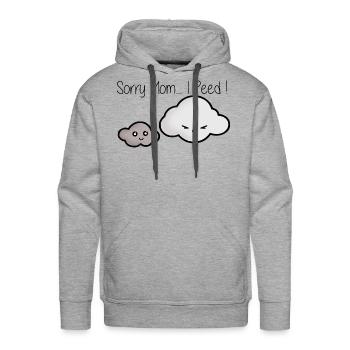 CLOUDS - Men's Premium Hoodie - heather grey - Front - Liam (192cm)