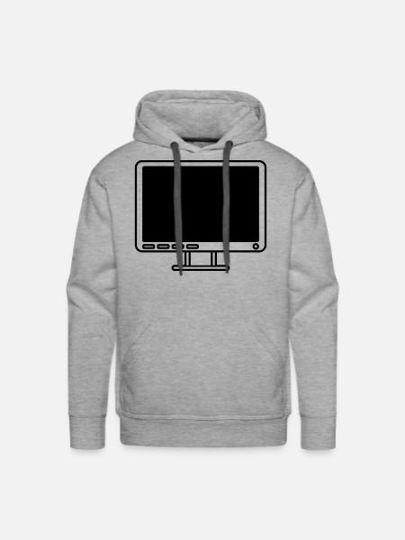 screen display computer icon - Men's Premium Hoodie - heather grey